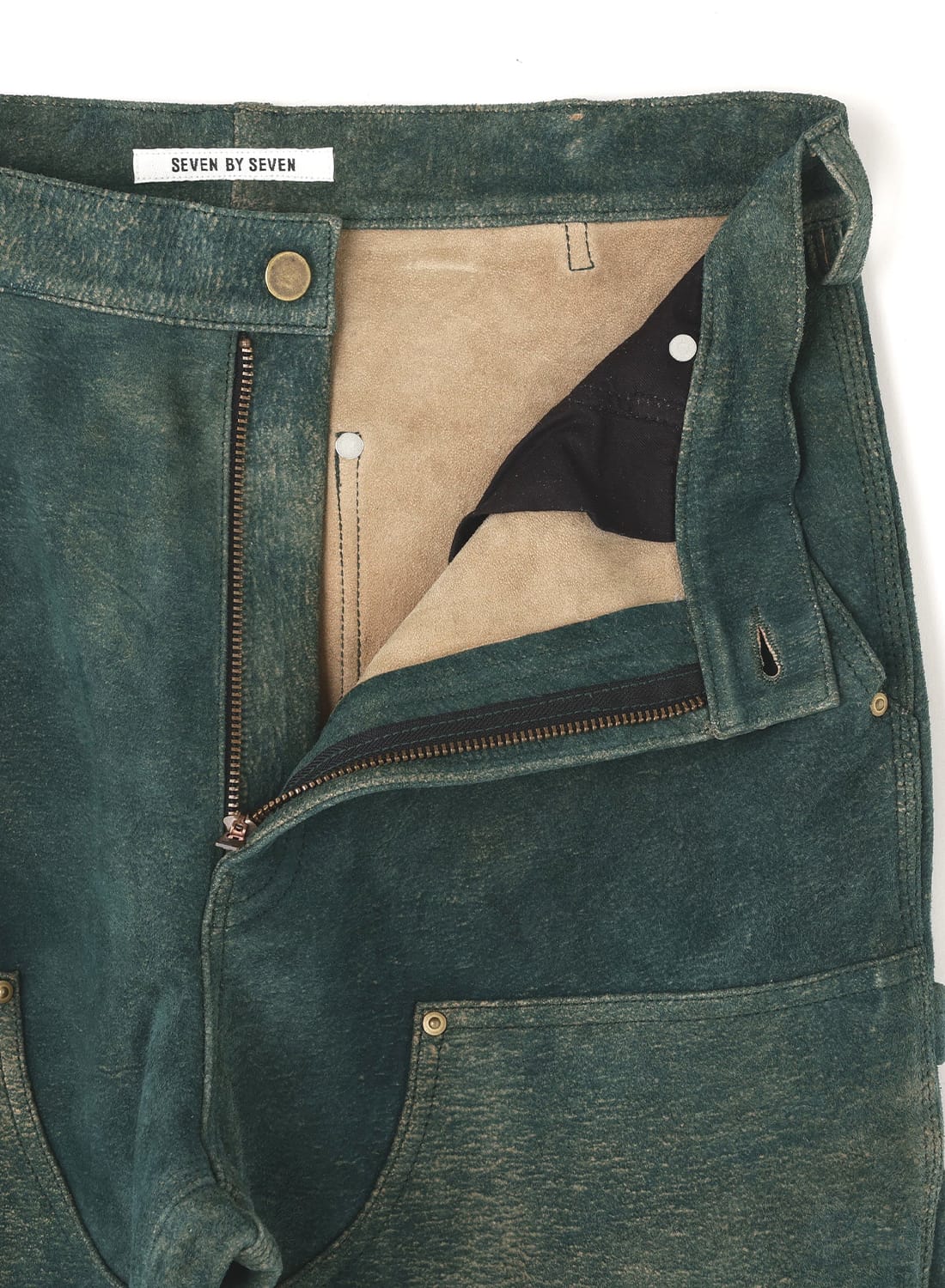 10%OFFクーポン対象】LEATHER DOUBLE KNEE PANTS‐GOAT SUEDE ANTIQUE