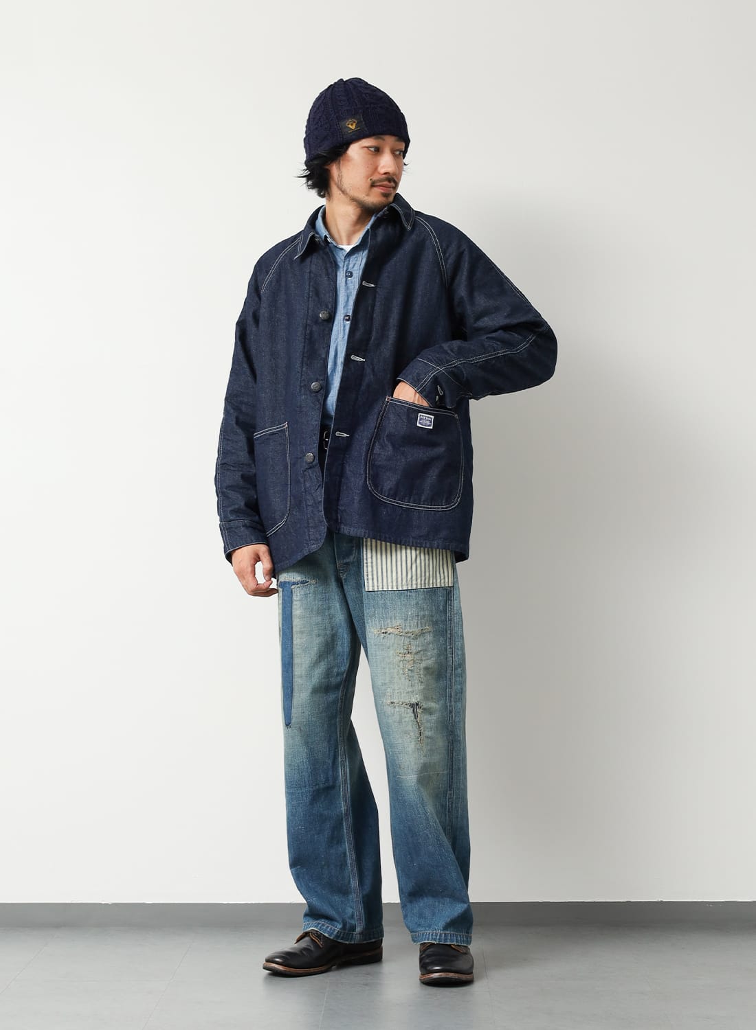 payday カバーオール　ペイデイ　40s 大戦coverall 値下げ交渉可 PAYDAY(ペイデイ) / カバーオール/40s/大戦/月桂樹ボタン/デニム
