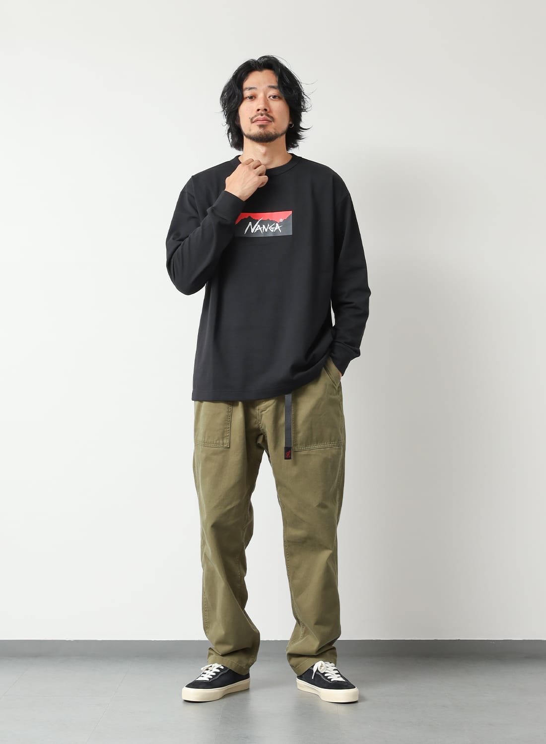 NANGA（ナンガ）ECO HYBRID BOX LOGO L/S TEE（エコハイブリッド