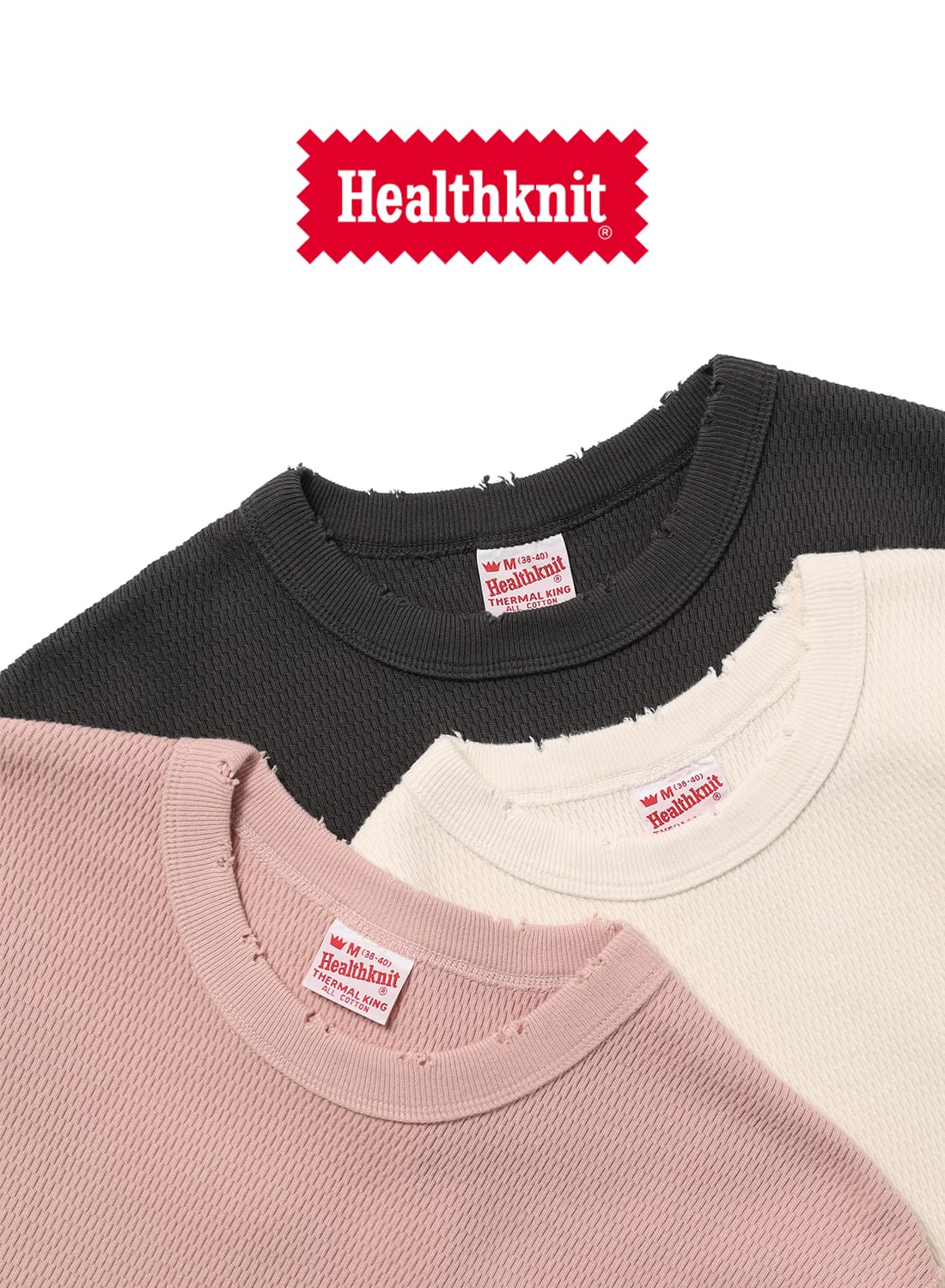 10%OFFクーポン対象】THERMAL KING RASCHEL HONEYCOMB CREWNECK L/S