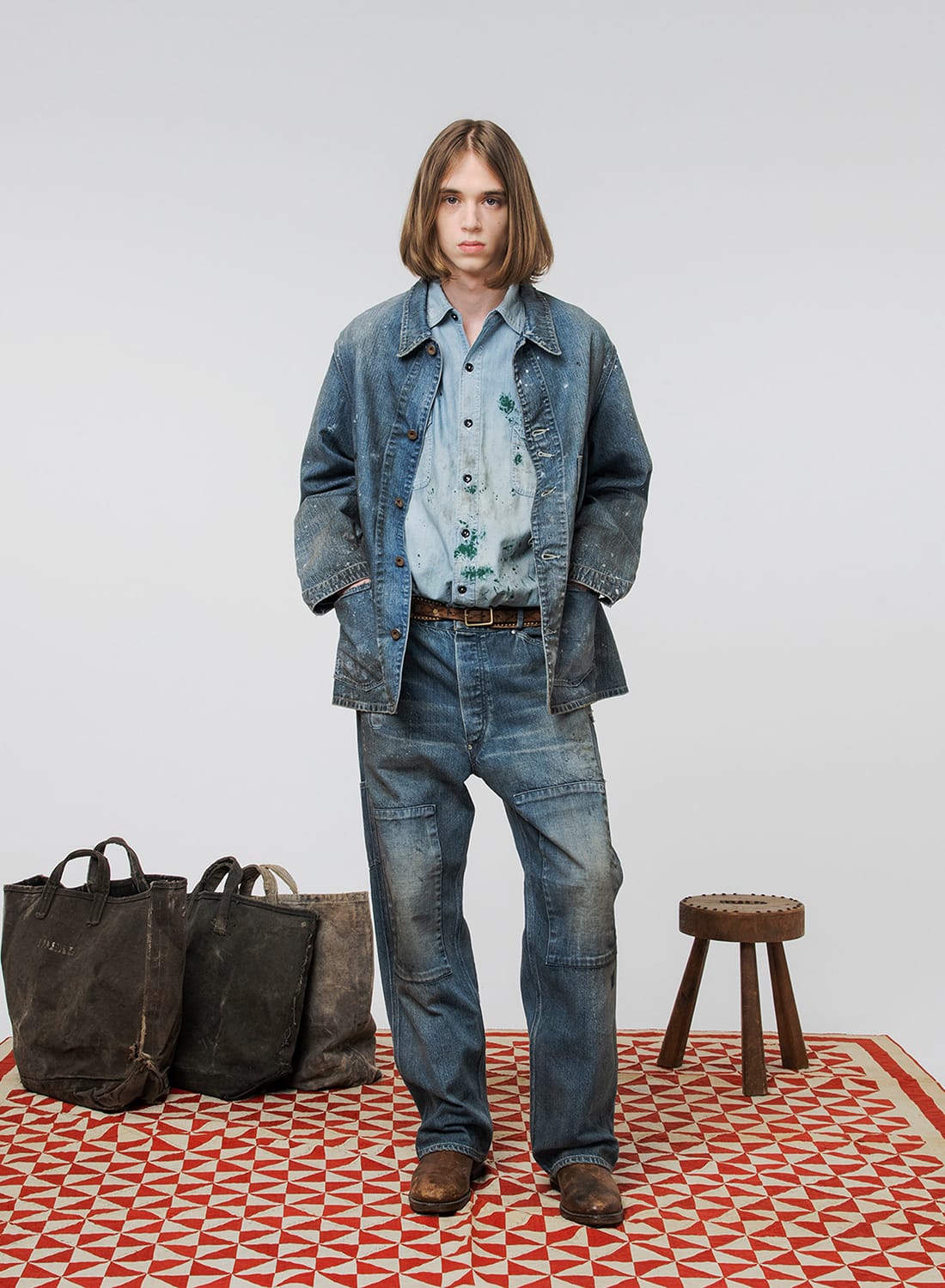 PAINT-STAINED ENGINEER'S COVERALL|ペイントステインド