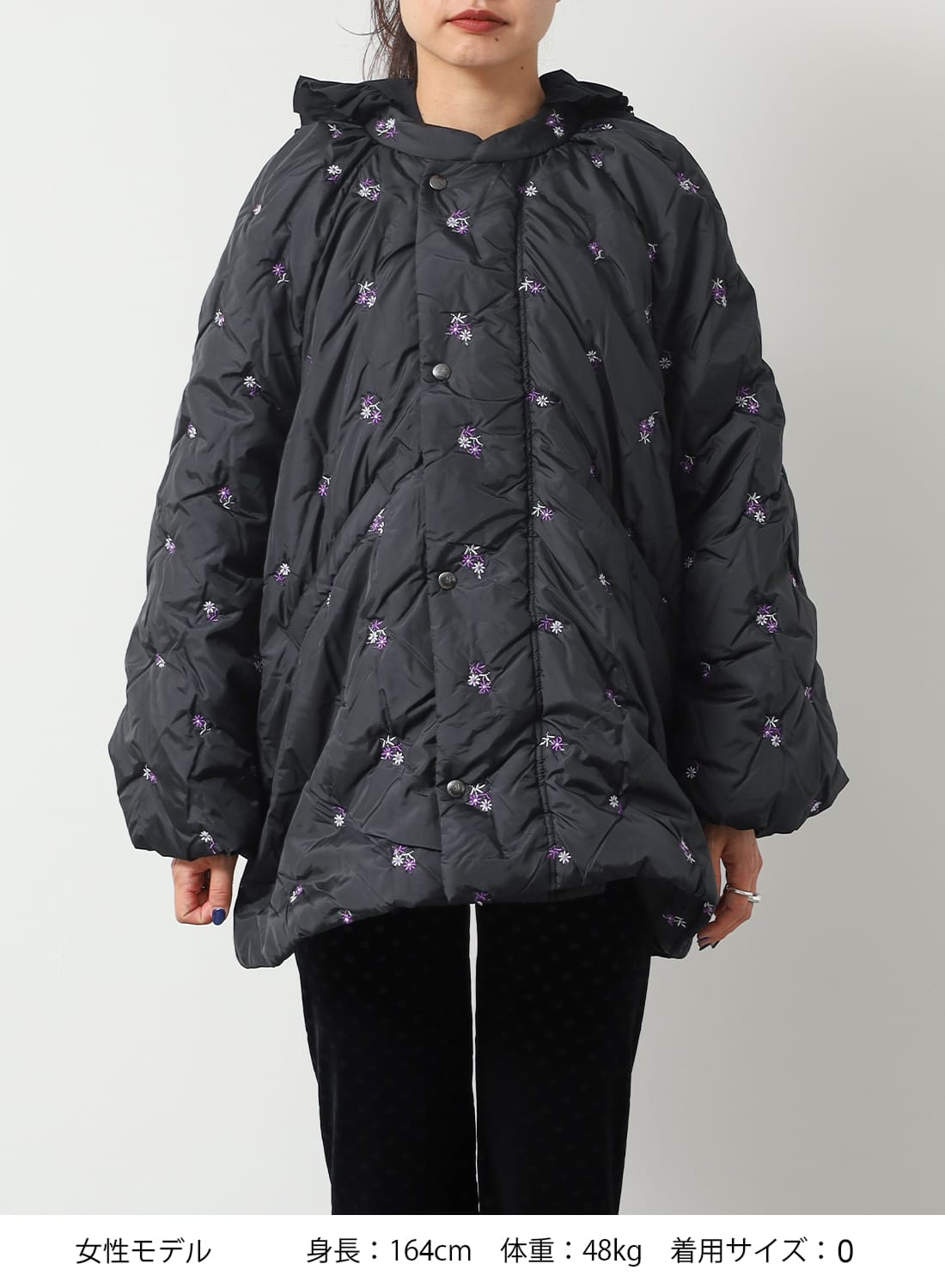 PADDED COAT - ORIGINAL FLORAL PATTERN EMBROIDERY|パディッドコート