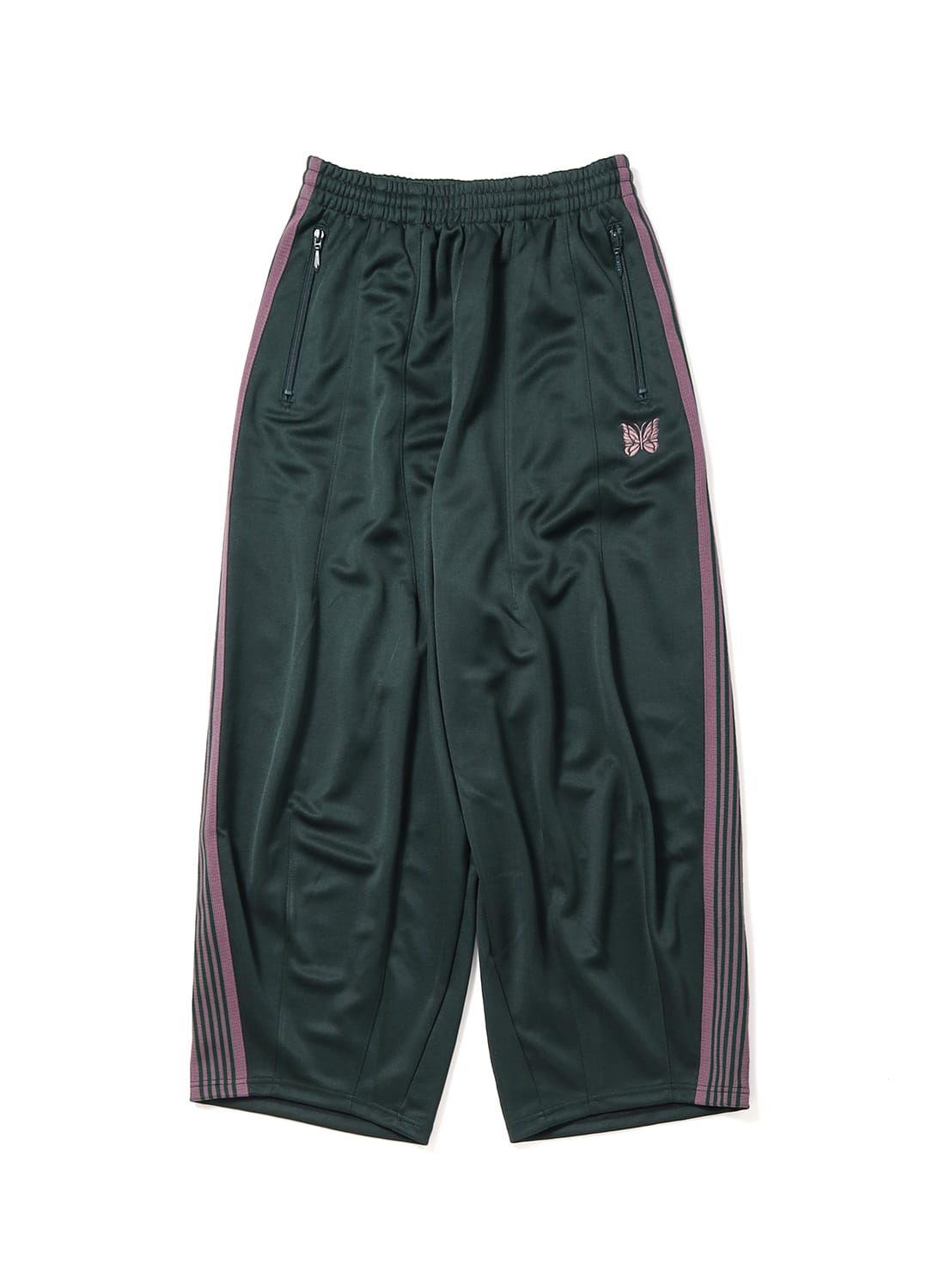 未使用◆NEEDLES ニードルス◆ヒザデル 別注H.D.トラックパンツ黒/紫 Needles 新品 ニードルズ NEEDLES H.D. Track Pant Poly Smooth