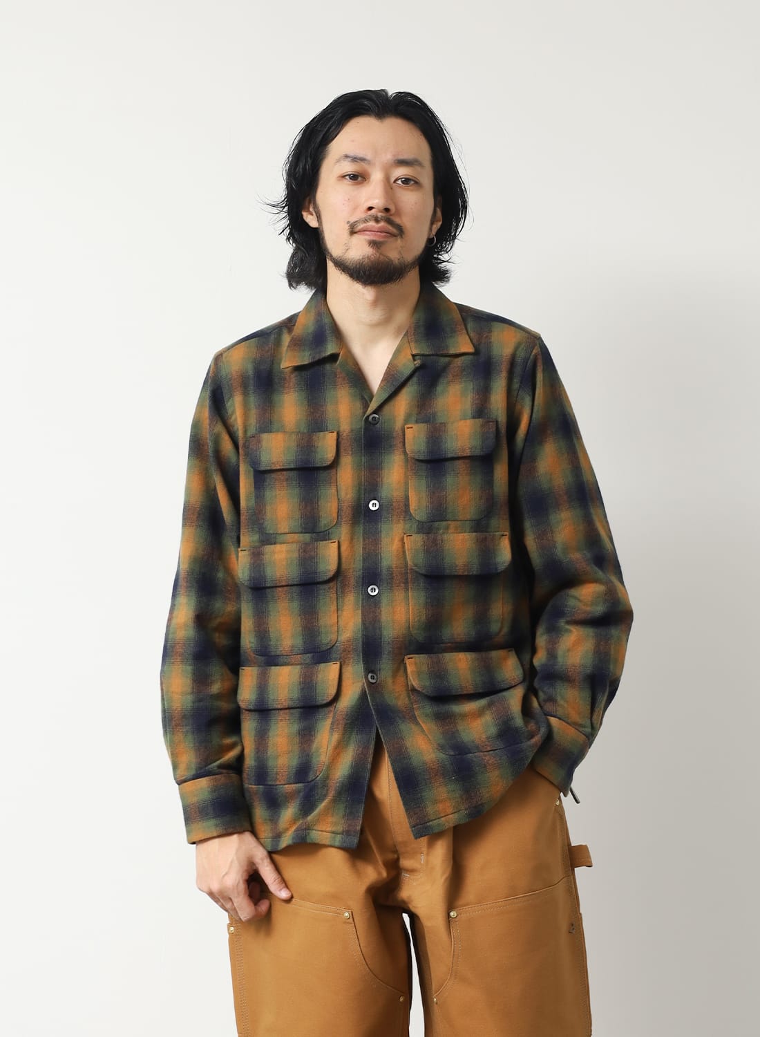 South2West8 サウスツーウエストエイト 花柄 6ポケット シャツ 6 POCKET SHIRT - COTTON PLAID|6ポケットシャツ - コットンプレイド6