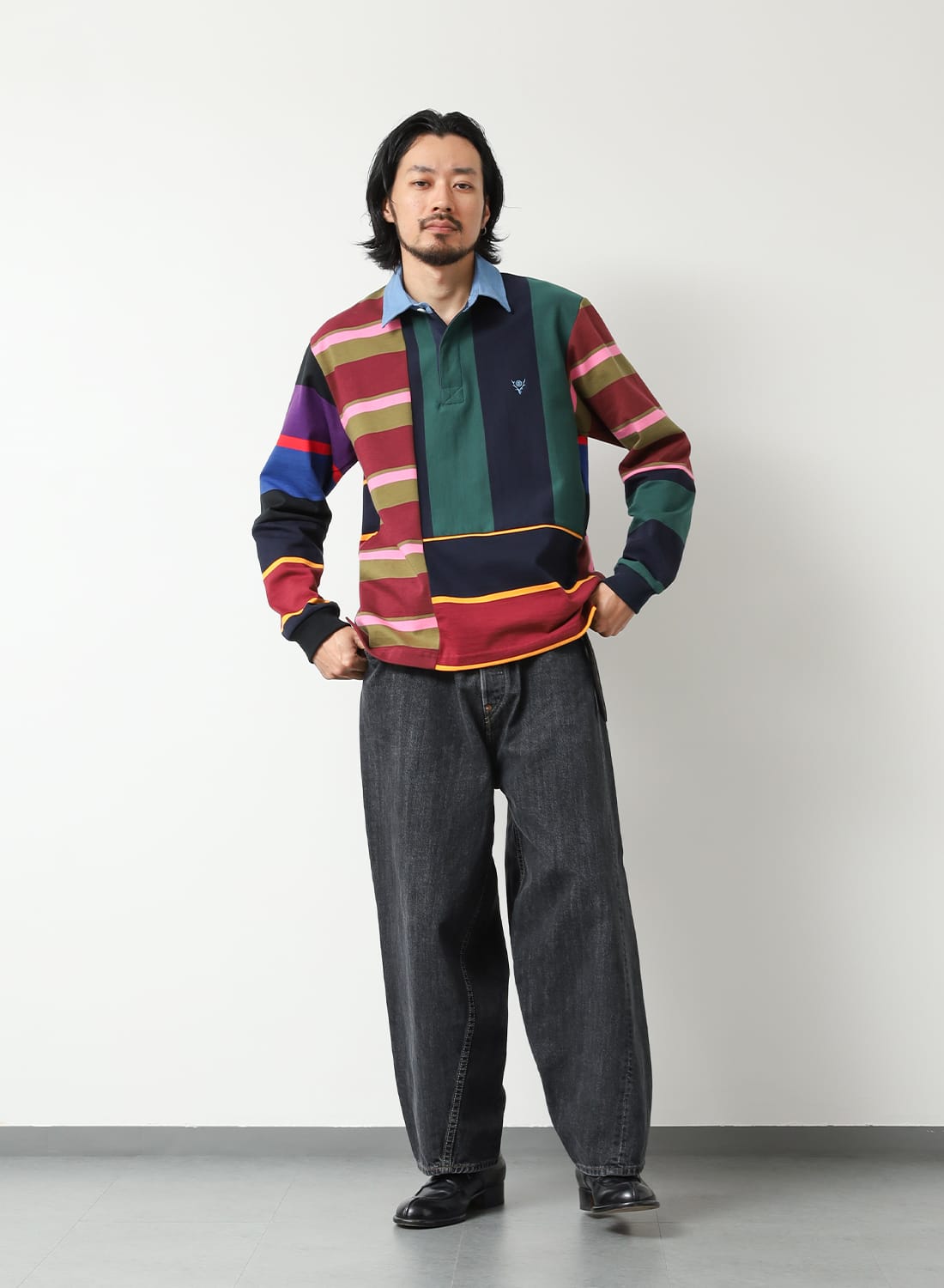 RUGGER SHIRT - COTTON PLAINSTITCH / CRAZY PATTERN B|ラガーシャツ