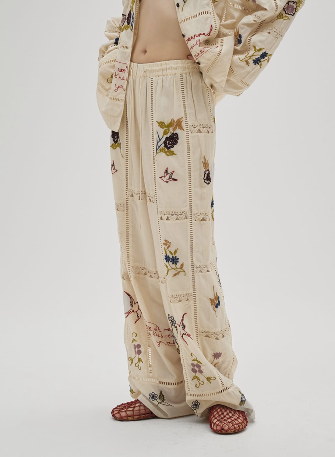 EMBROIDERY PATCHWORK TROUSERS|【26SS先行予約】エンブロイダリー