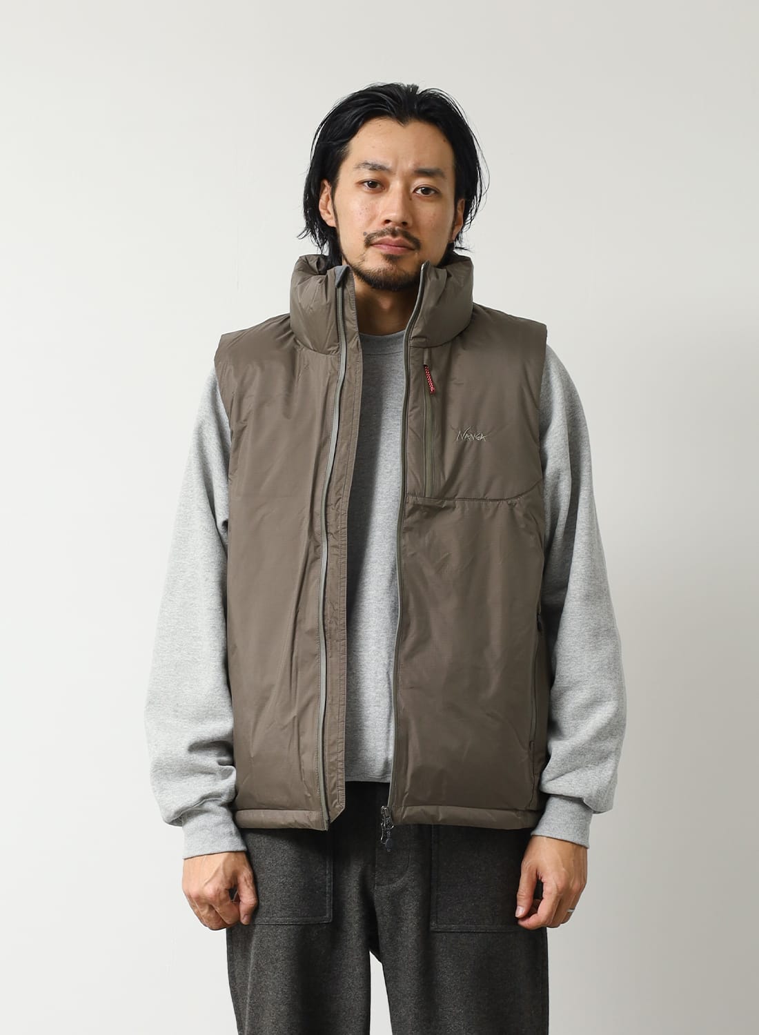 希少 美品 SEQUEL ダウンベスト Lサイズ ポイントアップ】AURORA TEX STAND COLLAR DOWN VEST|オーロラテックス