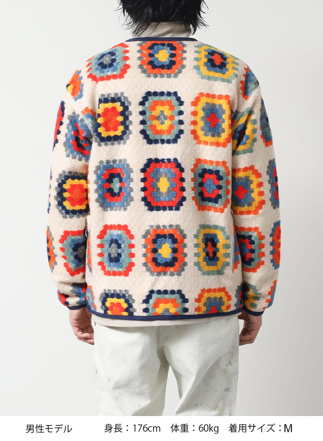 M.&KYOKO カラフル起毛ジャガードセーター/MEN’S 新品タグ付き WOOL JACQUARD CARDIGAN|ウール ジャカード カーディガンウール ジャ