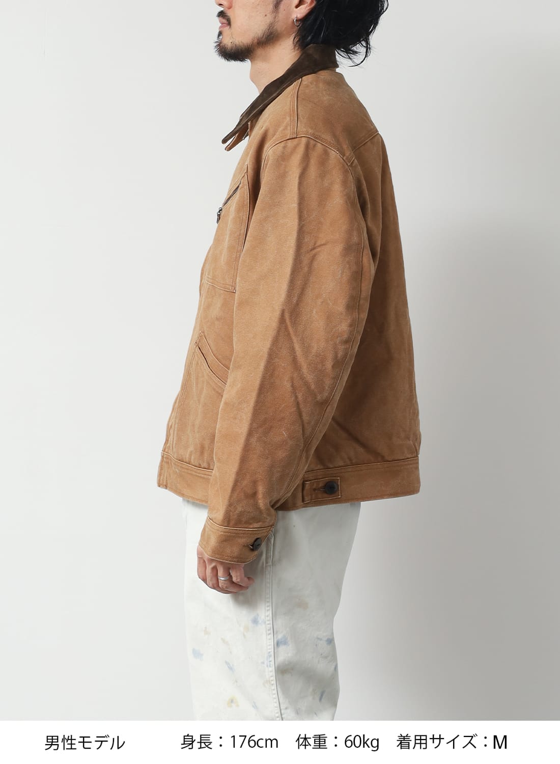 ZIPPED WORK JACKET - DUCK CANVAS / KAKISHIBU PAINT|ジップドワーク