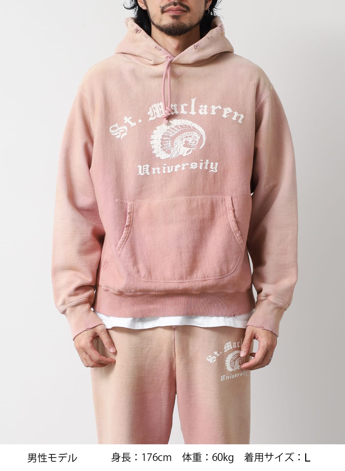 ST. MACLAREN UNIV. HOODIE AGED|セントマクラーレンユニバーシティ