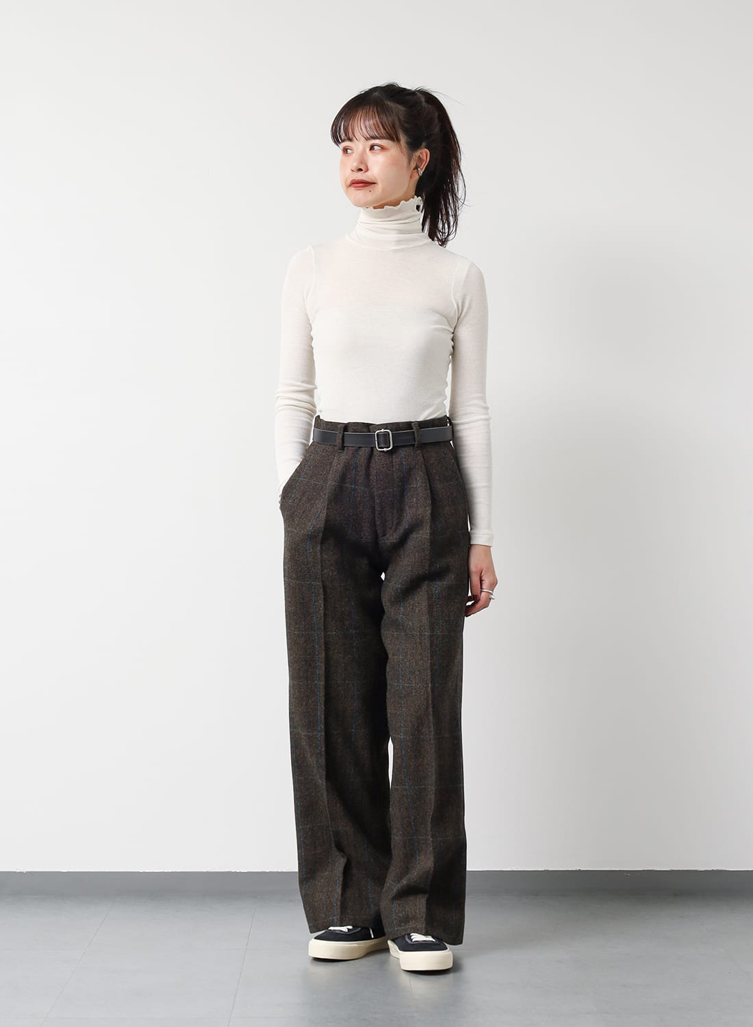 SoupleLuz(スープレルース) COTTON CASHMERE RIB TURTLENECK L/S T-SHIRT (コットン カシミヤ リブ タートルネック ロングスリーブ Tシャツ) トップス インナー ロンT ニット ホールガーメント 丸胴 ハイネック CCR-TO-396 COTTON CASHMERE RIB TURTLENECK L/S T-SHIRT|コットン カシミヤ リブ