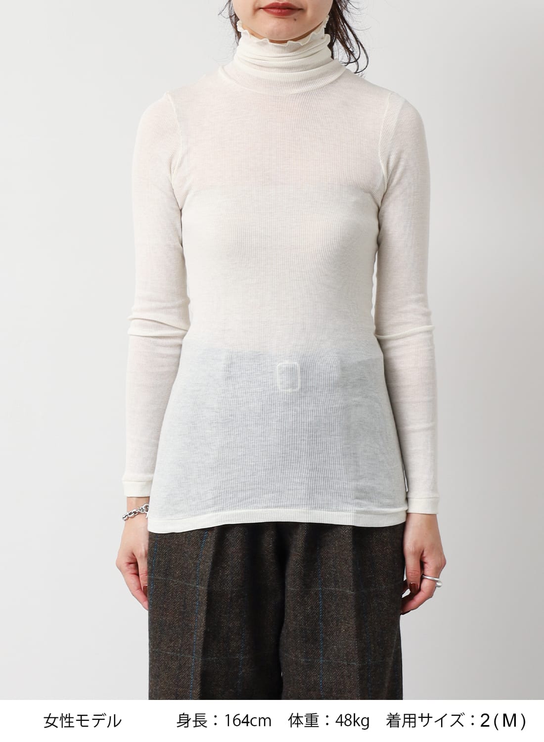 SoupleLuz(スープレルース) COTTON CASHMERE RIB TURTLENECK L/S T-SHIRT (コットン カシミヤ リブ タートルネック ロングスリーブ Tシャツ) トップス インナー ロンT ニット ホールガーメント 丸胴 ハイネック CCR-TO-396 COTTON CASHMERE RIB TURTLENECK L/S T-SHIRT|コットン カシミヤ リブ
