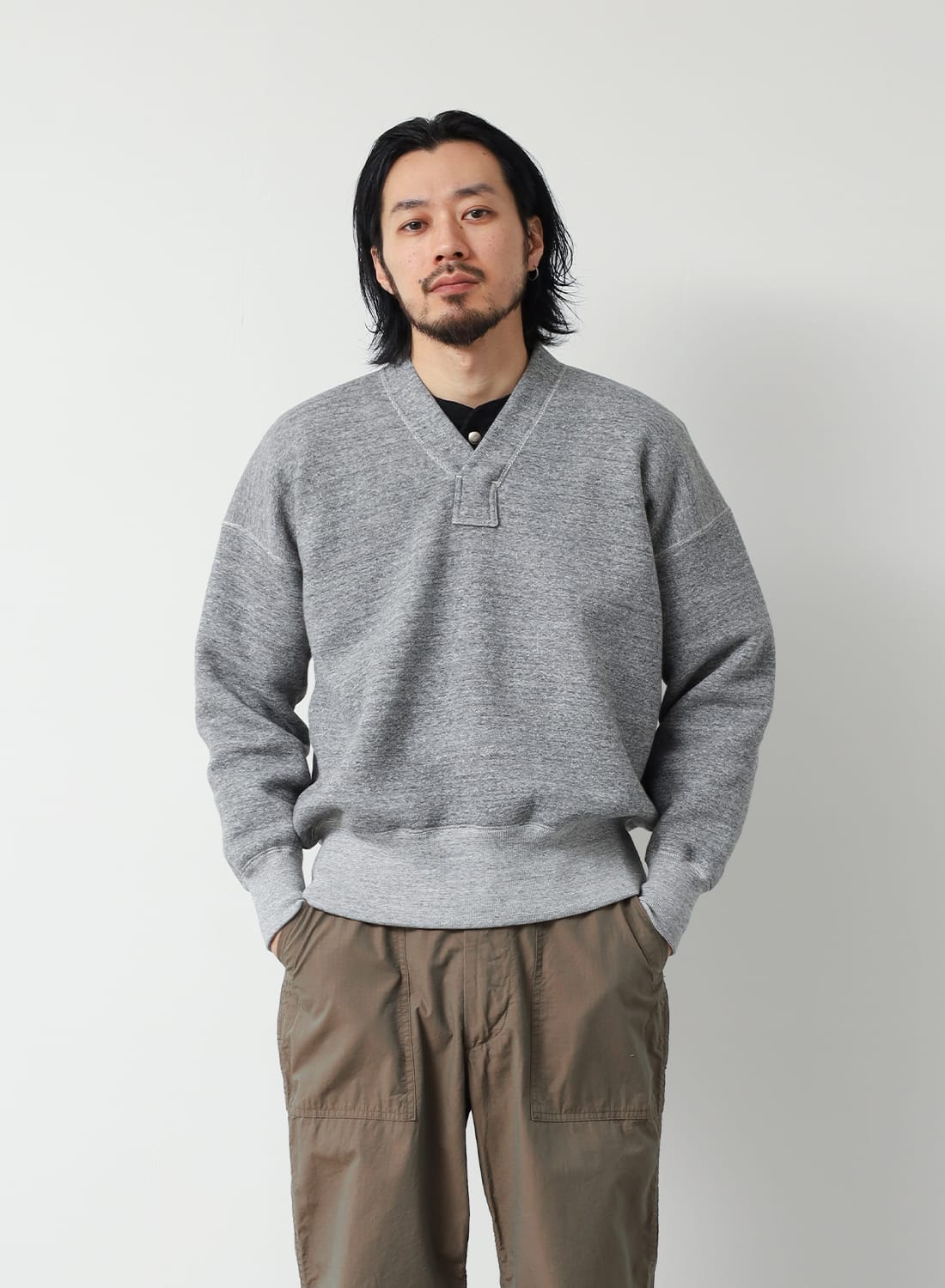 EXTRA COTTON FLEECE Y-NECK|エクストラコットンフリース Yネック