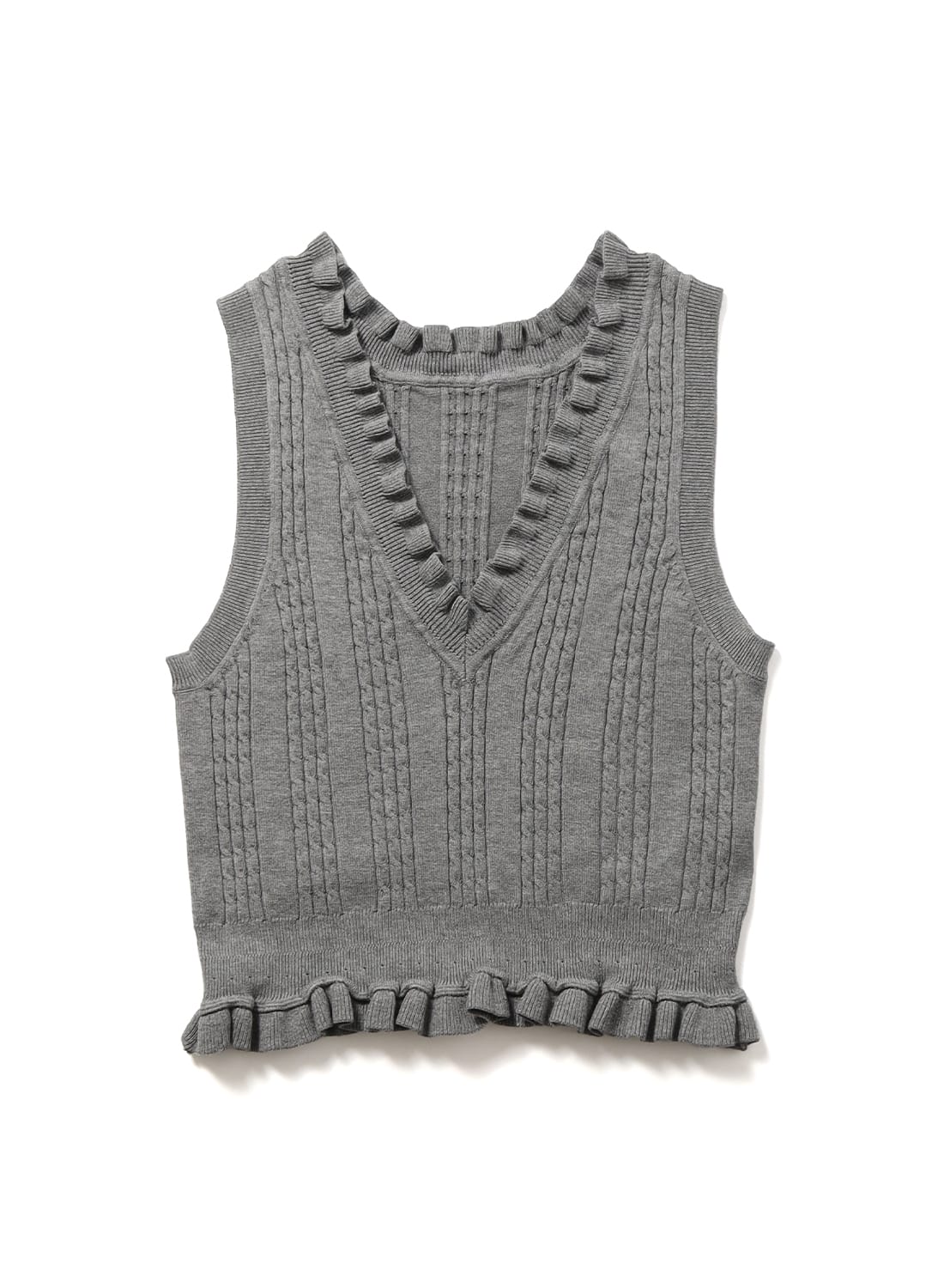 CABLE STITCH SLEEVELESS SWEATER|ケーブル ステッチ スリーブレス