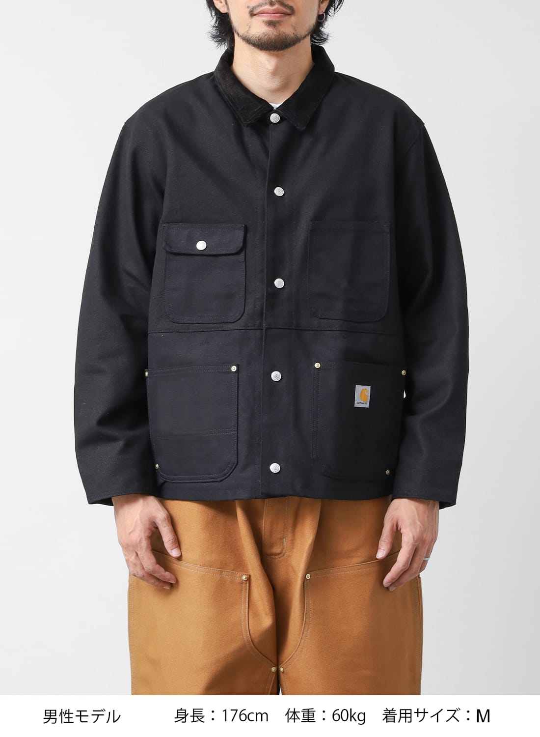 【未使用新品】Carhartt メンズブラックカバーオール US-Lサイズ US CARHARTT DUCK FILM COVERALL|US カーハート ダック ファーム