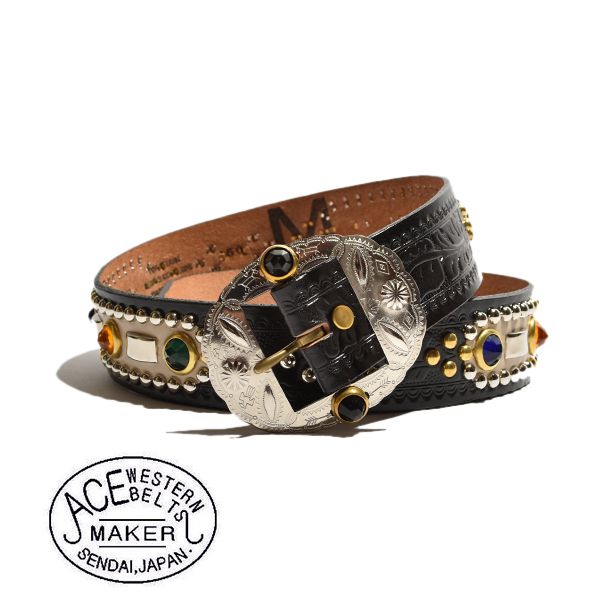 7,824円【美品✨】ACE WESTERN BELTS スタッズ  ベルト レザー